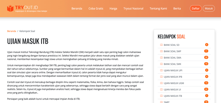 Siap Hadapi Ujian Masuk ITB? Latih Kemampuanmu dengan Soal dan Pembahasan Lengkap di TRYOUT.ID